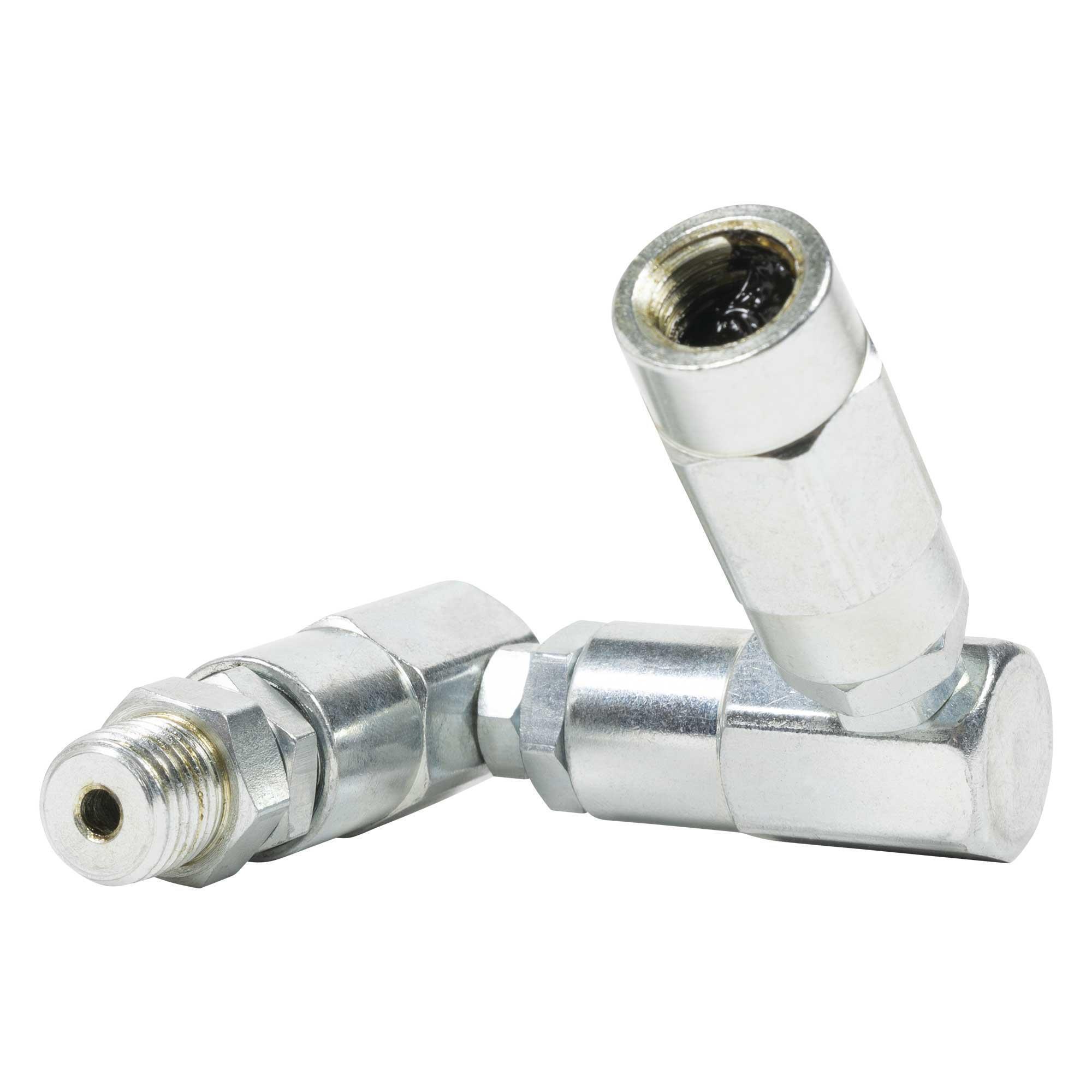 American Forge & Foundry Grease Fitting Adapter — 360° Swivels, 1/4in. NPT M x 1/4in. NPT M, Model# 8687